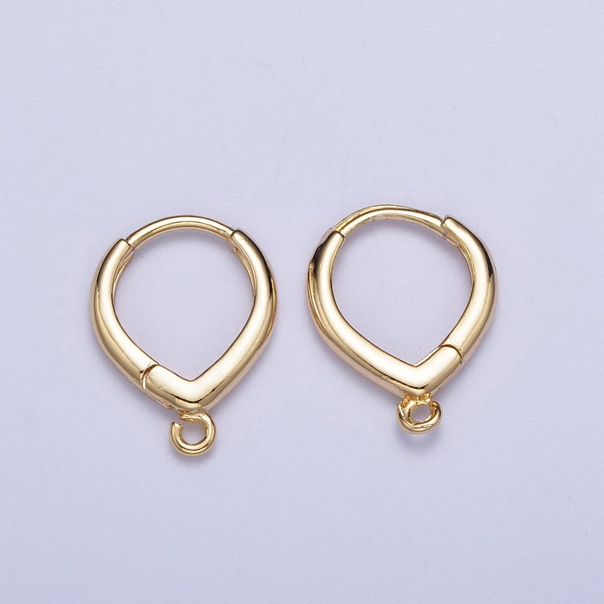 Teardrop Huggie Hoops Earrings with Open Link Loop Jewelry Supply Gold / Silver L-814 Z-158