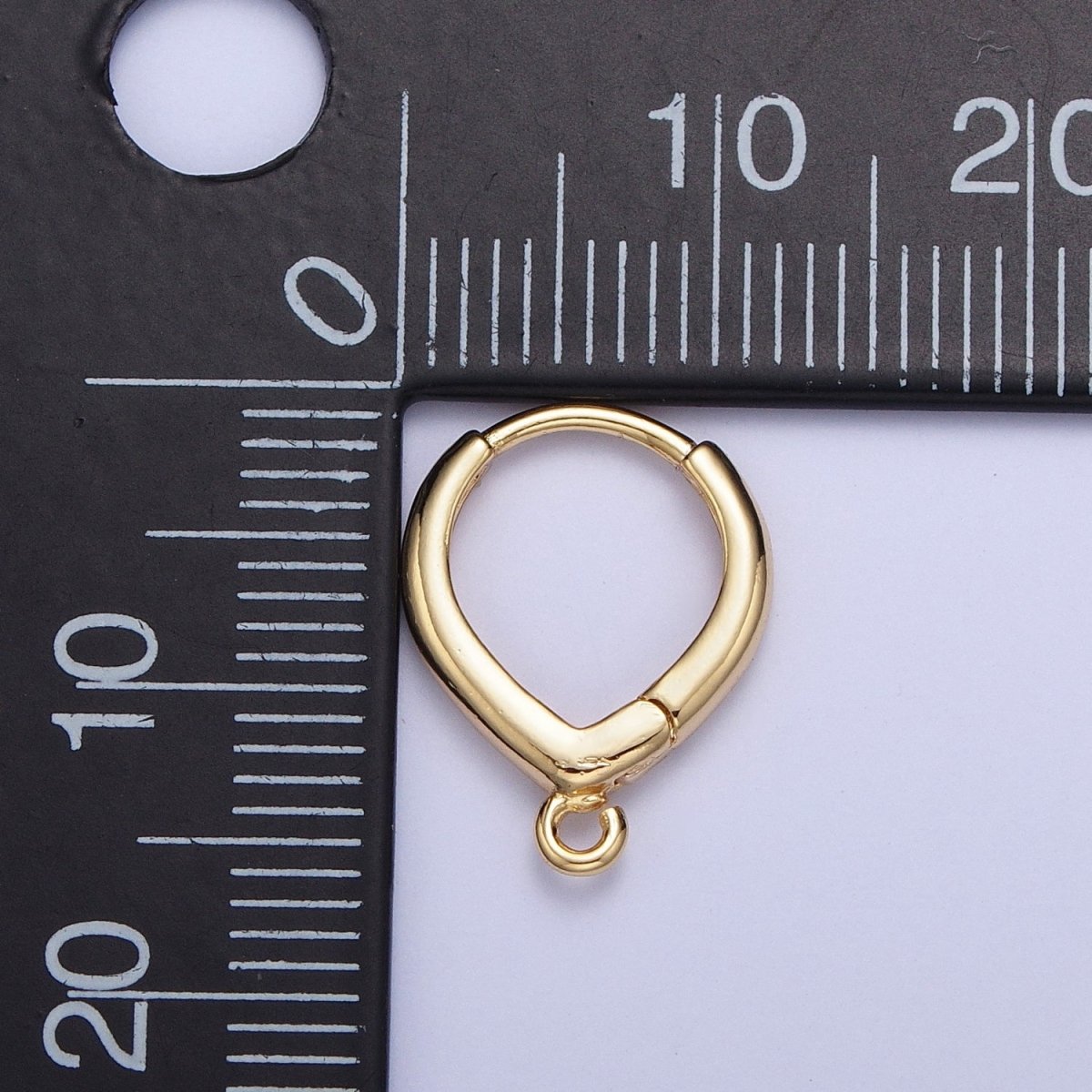 Teardrop Huggie Hoops Earrings with Open Link Loop Jewelry Supply Gold / Silver L-814 Z-158