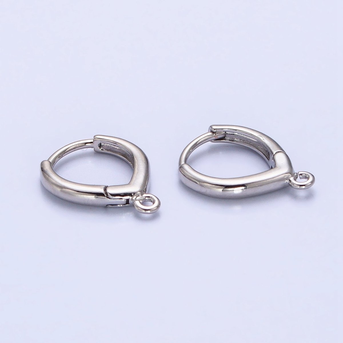 Teardrop Huggie Hoops Earrings with Open Link Loop Jewelry Supply Gold / Silver L-814 Z-158