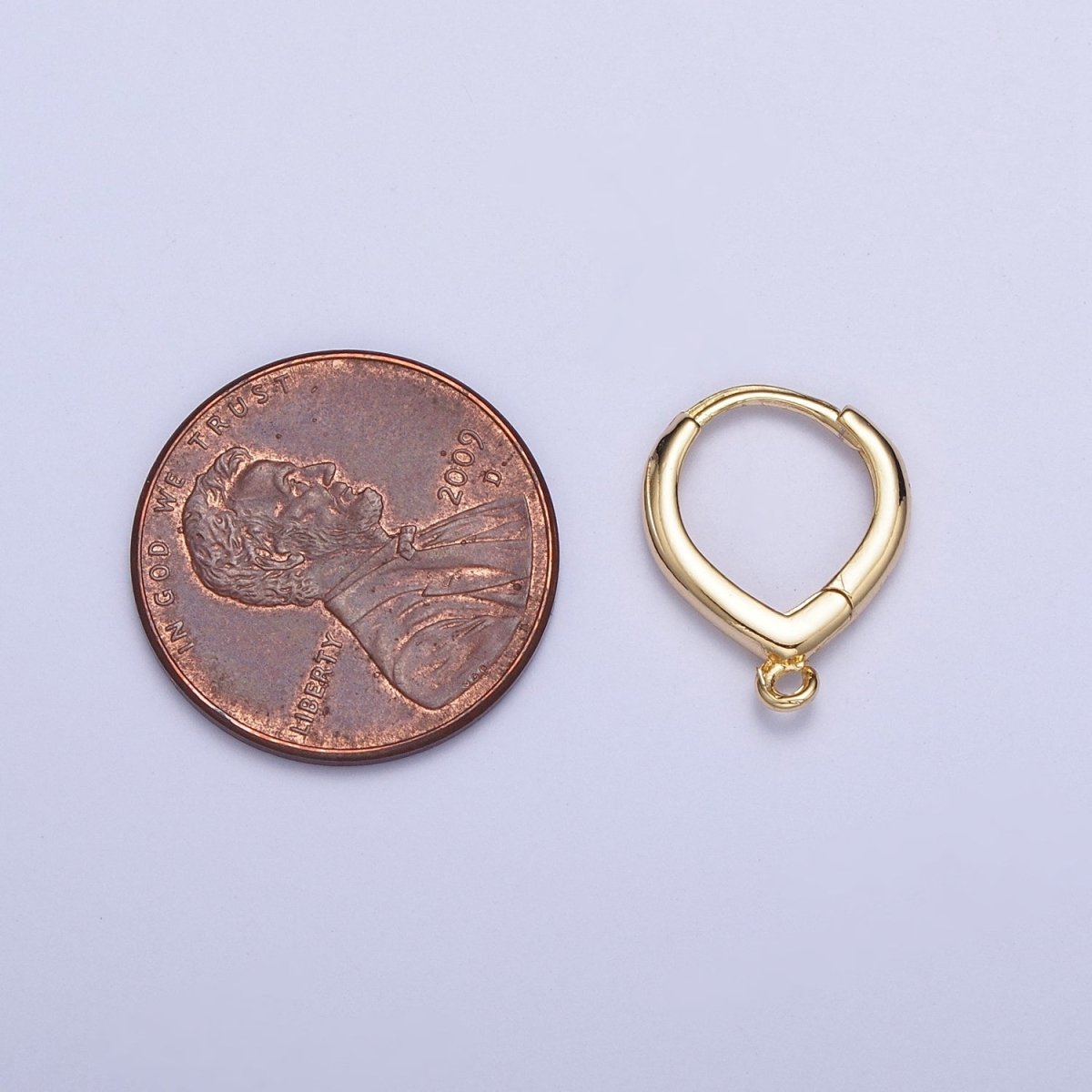 Teardrop Huggie Hoops Earrings with Open Link Loop Jewelry Supply Gold / Silver L-814 Z-158