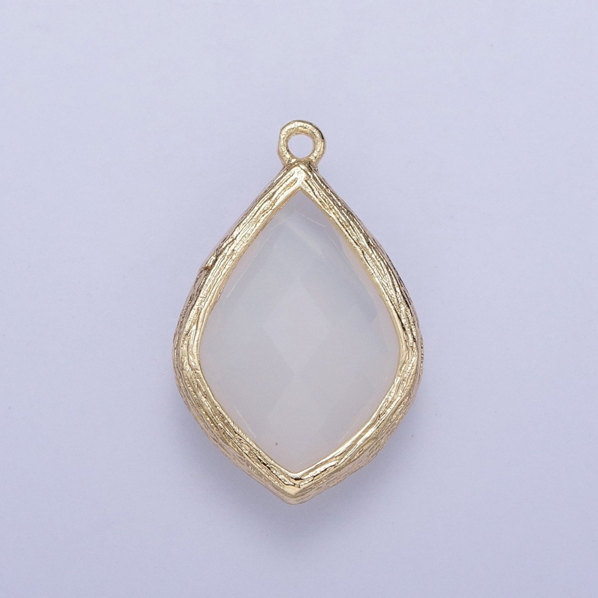 Teardrop Milky White & Peach Cubic Zirconia Gold Charm For Jewelry Necklace Bracelet Component AG-005 AG-006