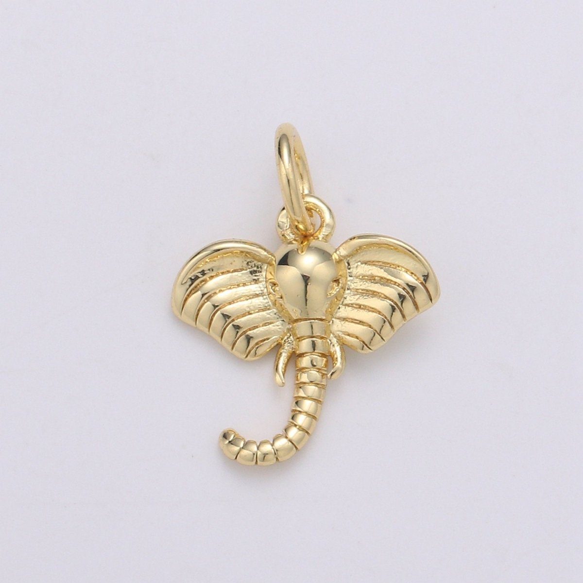 Teeny Tiny Elephant Charm Dainty Elephant Pendant 14kt Gold Filled Charm Animal Necklace // Gift for Her Birthday Baby Shower Gift Jewelry C-515 - DLUXCA