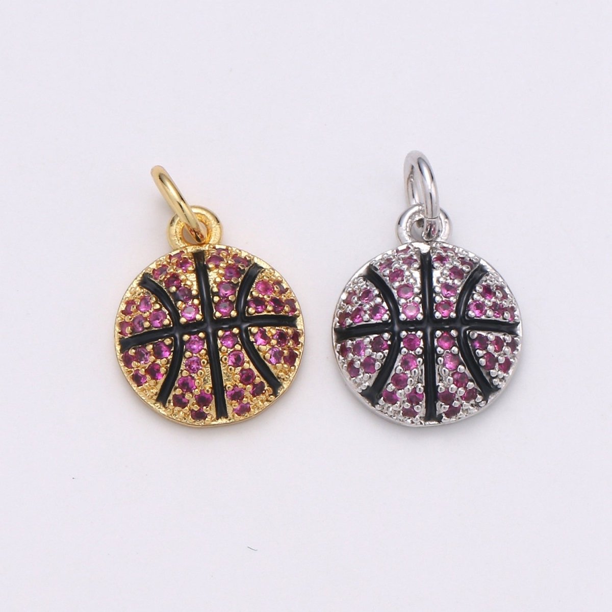 Tennis Ball Gold Filled Charm Gold / Silver  D-727-D-728