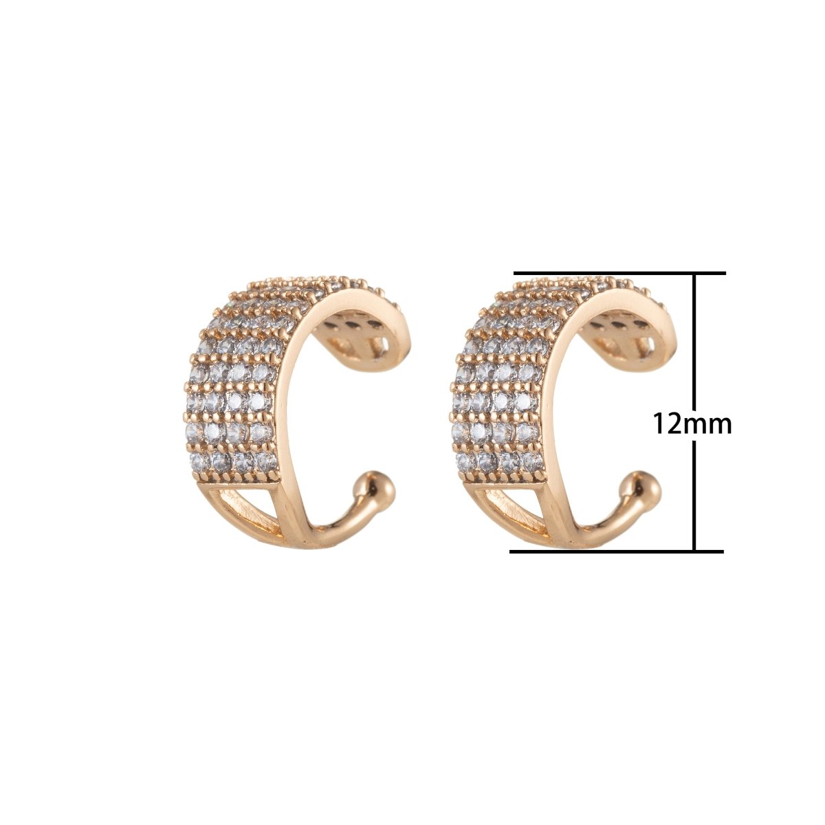 Thick Ear Cuff   ear cuff no piercing   gold ear cuff   ear cuff non pierced   fake helix piercing   ear cuffs   fake piercings, AI-044