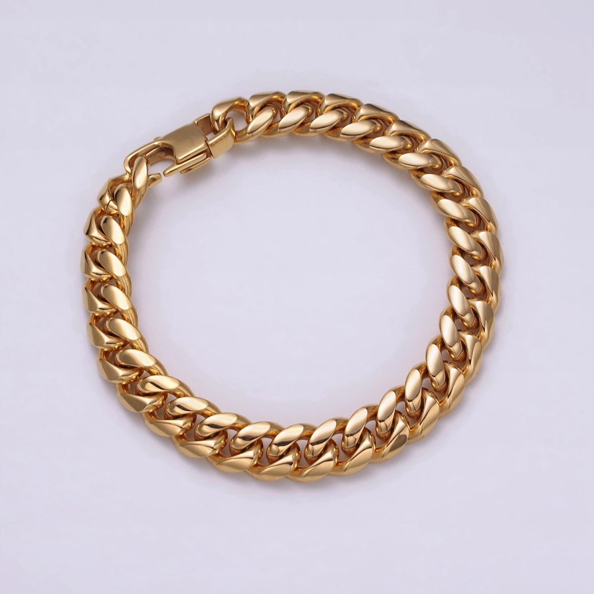 Thick Gold Miami Cuban Curb Chain Bracelet 10mm 12mm 14mm Stainless Steel Chain Men Bracelet | WA-1720 to WA-1722 Clearance Pricing