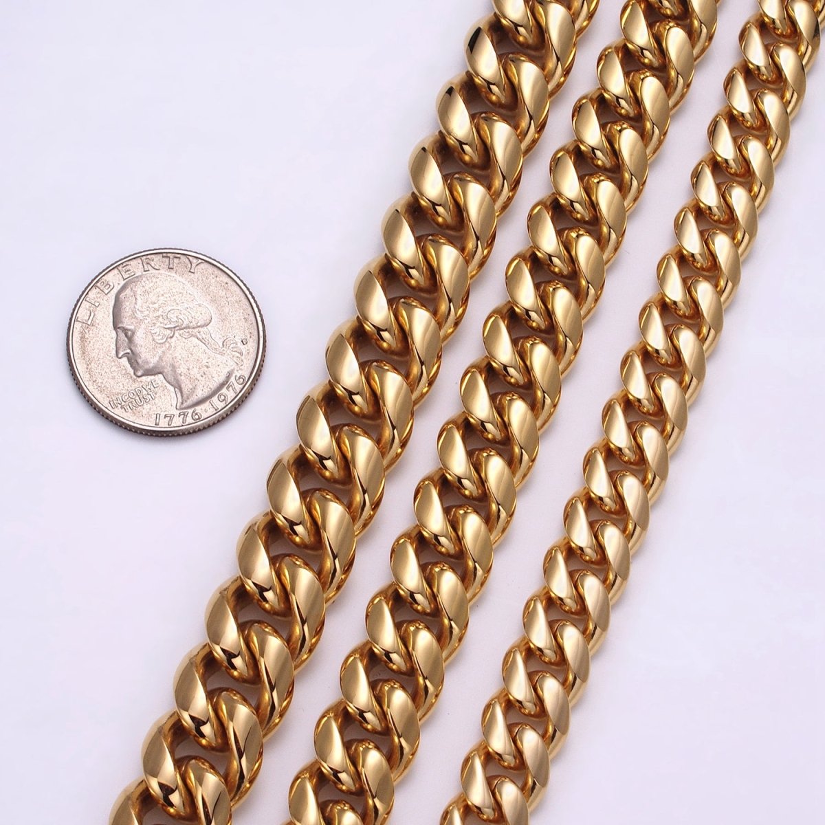 Thick Gold Miami Cuban Curb Chain Bracelet 10mm 12mm 14mm Stainless Steel Chain Men Bracelet | WA-1720 to WA-1722 Clearance Pricing