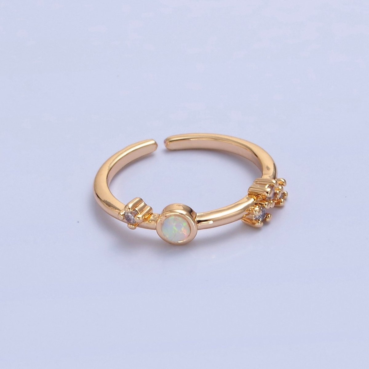 Thin Gold Opal Ring Minimalist Jewelry O-2241