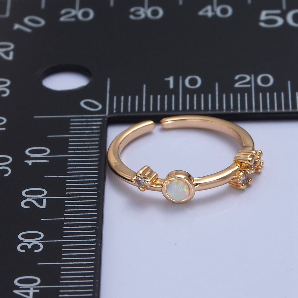 Thin Gold Opal Ring Minimalist Jewelry O-2241