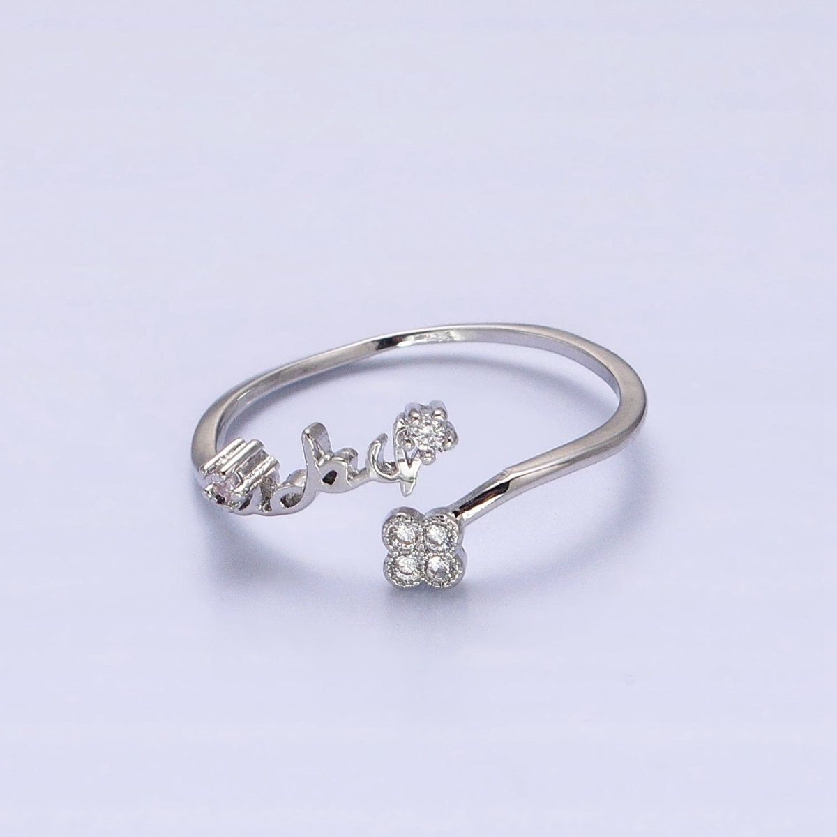 Thin Gold Plated Ring Wrap Flower CZ Stone Ring for Minimalist Jewelry O-1807 O-1808