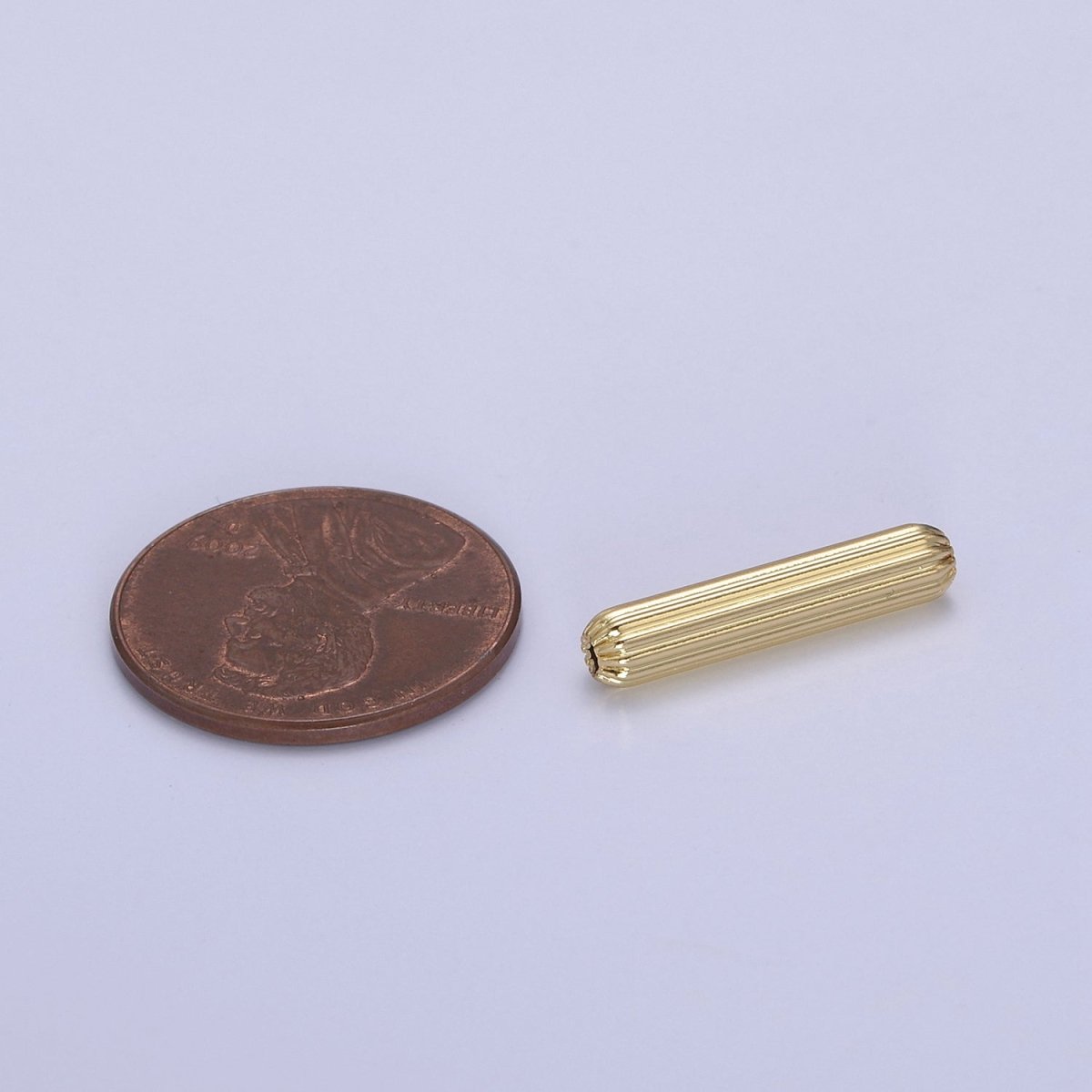 Thin Long Tube Spacer Beads Gold Small Hole for Bracelet Component B-218