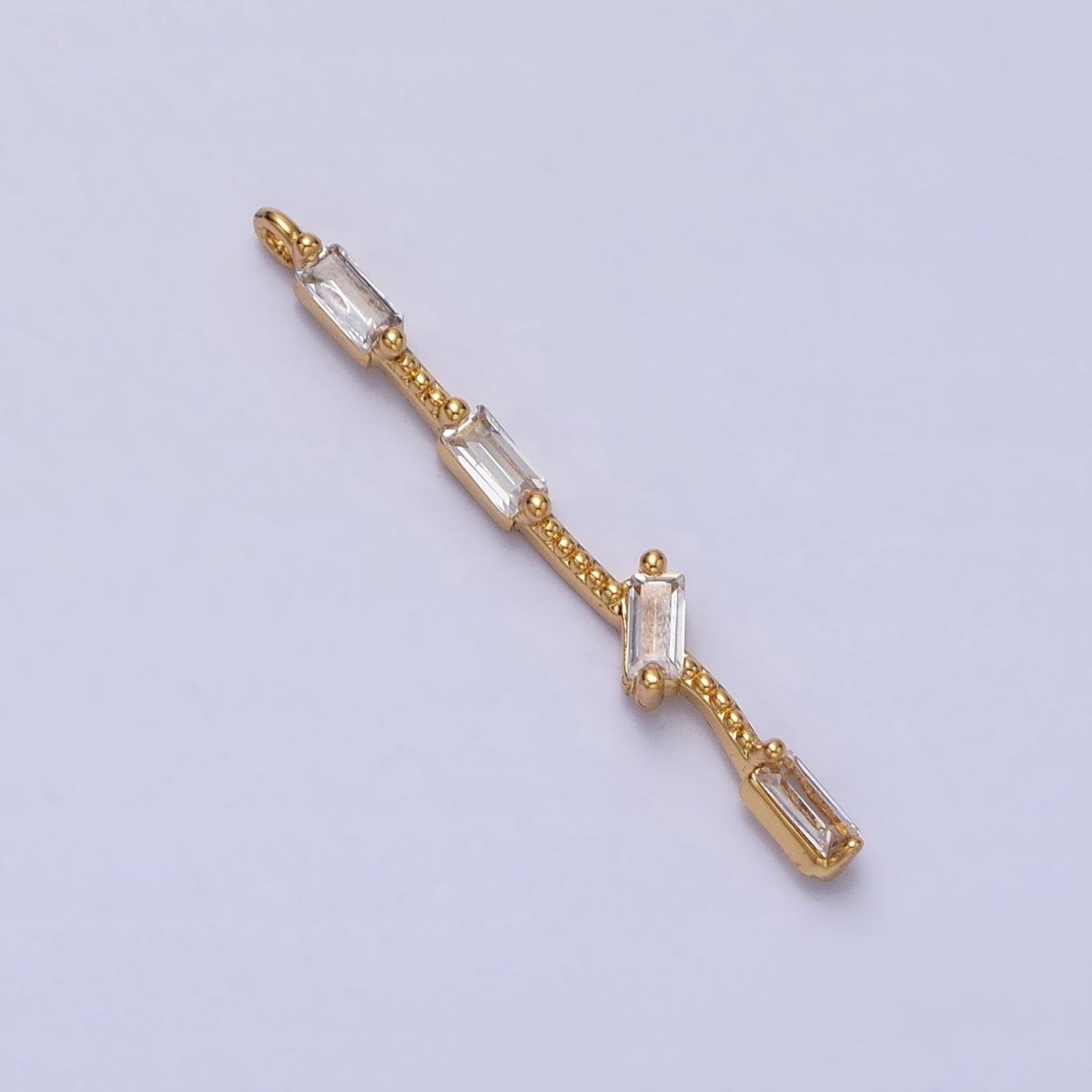 Thin Rope with four Baguette CZ Charm in Gold Silver AC414 AC415