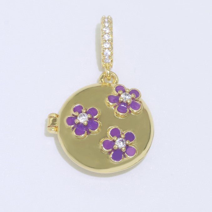 Three Flowers Gold Filled Round Pendants J-862 J-863