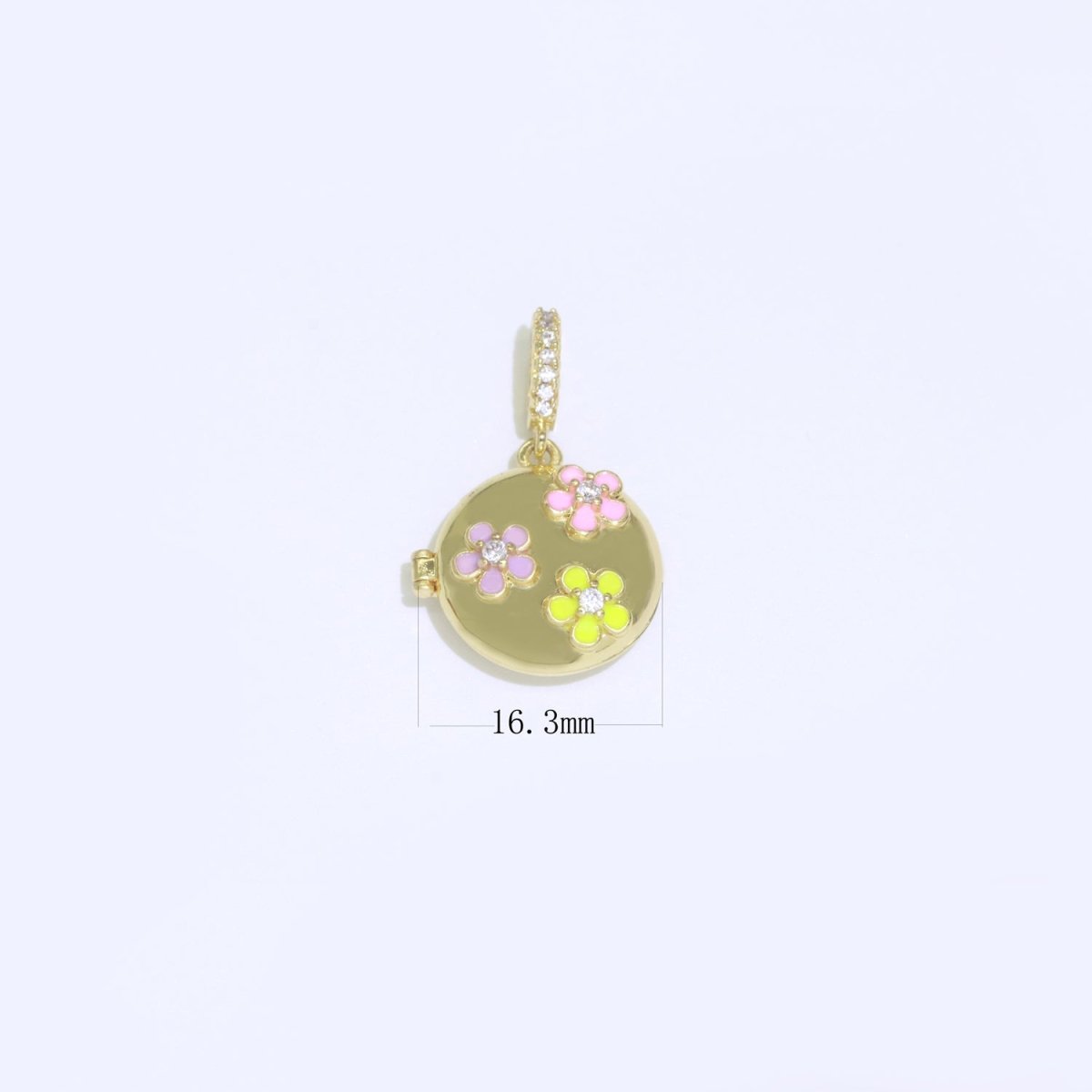 Three Flowers Gold Filled Round Pendants J-862 J-863