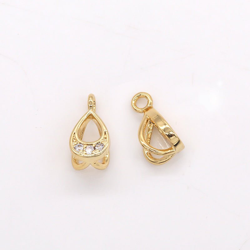 Tiny Bail Clasp for Pendant Charm CZ Dainty Findings for Necklace Bracelet Jewelry Making Supply GP-360 - DLUXCA