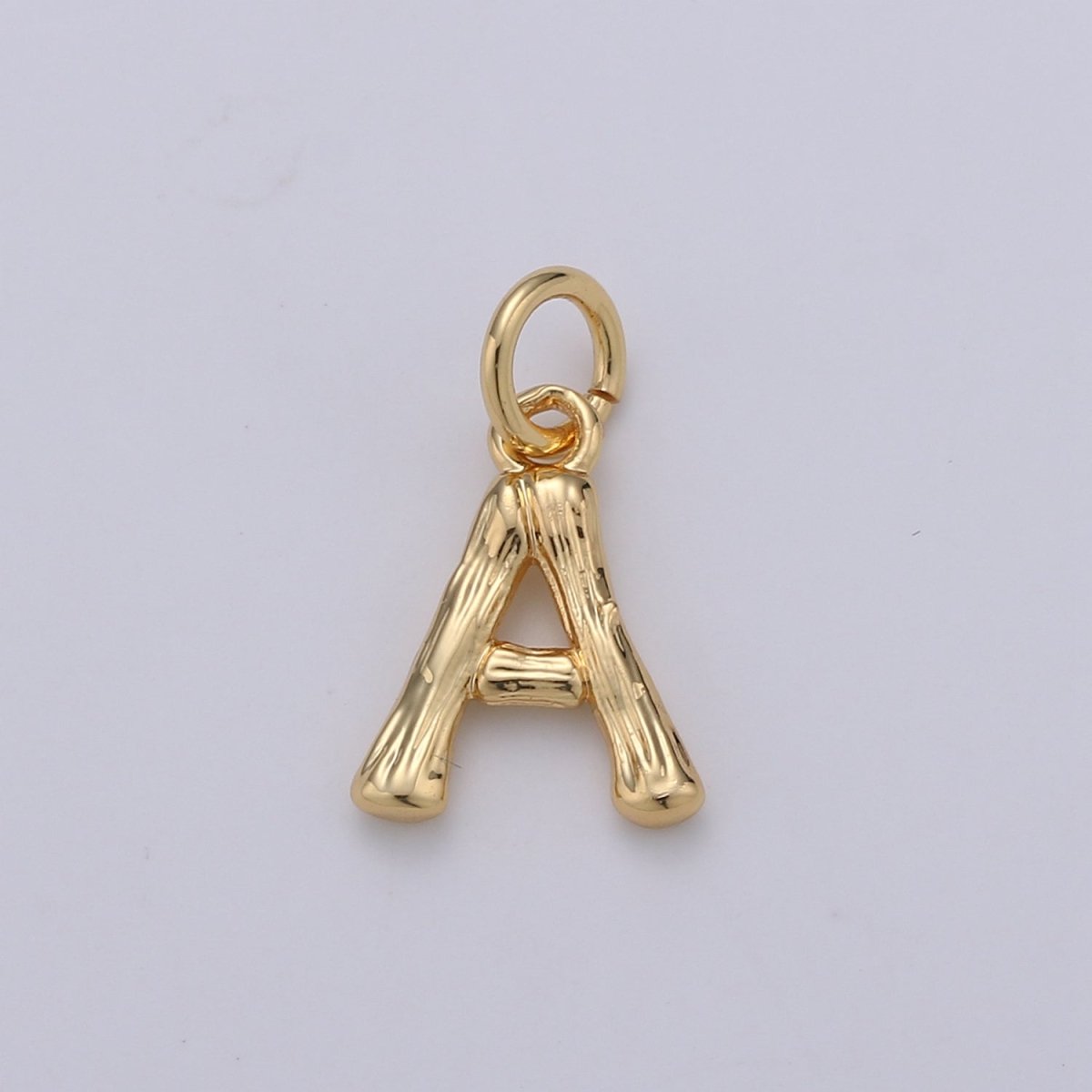 Tiny Bamboo Initial, Letter Alphabet bamboo charms Dainty Gold bamboo Pendant Charm for Necklace Bracelet Earring Component A-057 to A-069