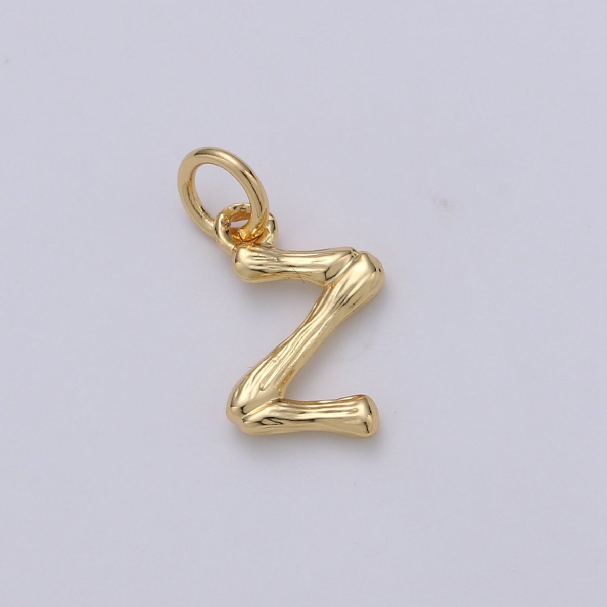 Tiny Bamboo Initial, Letter Alphabet bamboo charms Dainty Gold bamboo Pendant Charm for Necklace Bracelet Earring Component A-057 to A-069