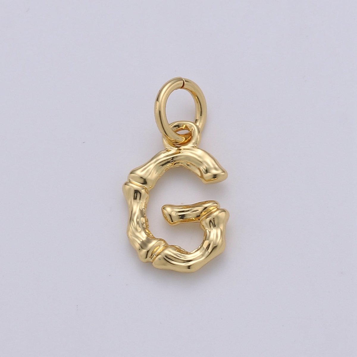 Tiny Bamboo Initial, Letter Alphabet bamboo charms Dainty Gold bamboo Pendant Charm for Necklace Bracelet Earring Component A-057 to A-069