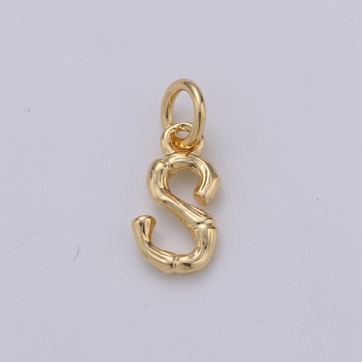 Tiny Bamboo Initial, Letter Alphabet bamboo charms Dainty Gold bamboo Pendant Charm for Necklace Bracelet Earring Component A-057 to A-069