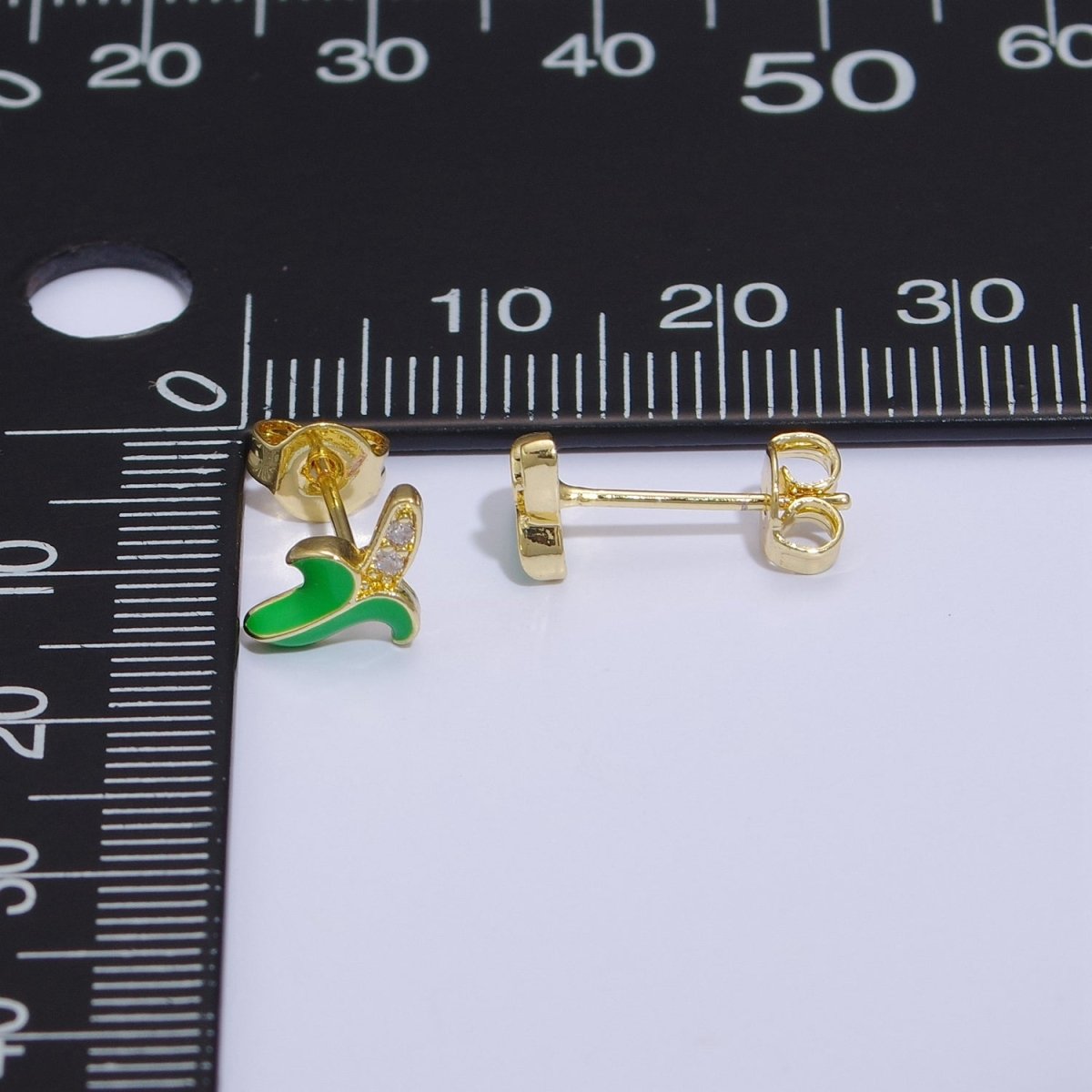 Tiny banana stud earrings, dainty banana earrings, unique fruit earrings, fruit jewelry T-150 ~ T-154