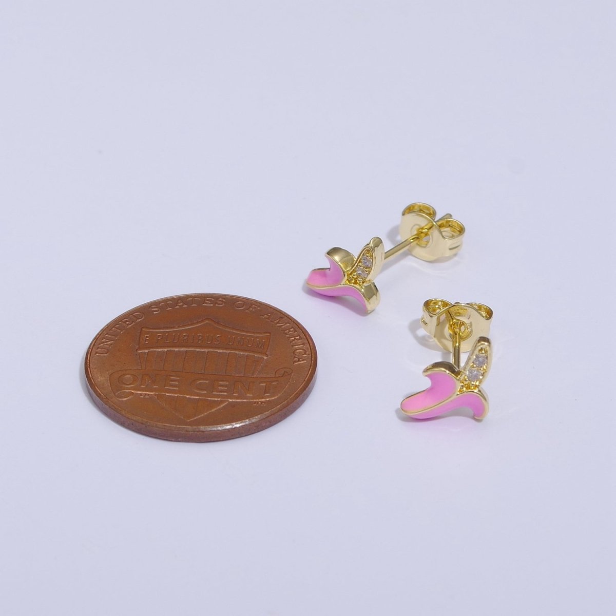 Tiny banana stud earrings, dainty banana earrings, unique fruit earrings, fruit jewelry T-150 ~ T-154