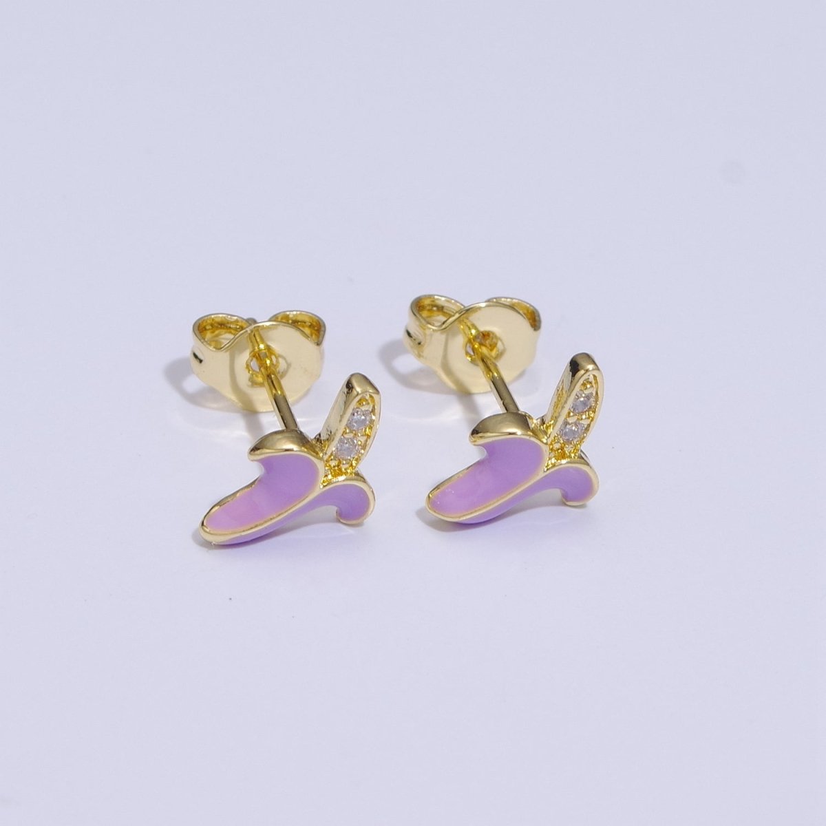 Tiny banana stud earrings, dainty banana earrings, unique fruit earrings, fruit jewelry T-150 ~ T-154