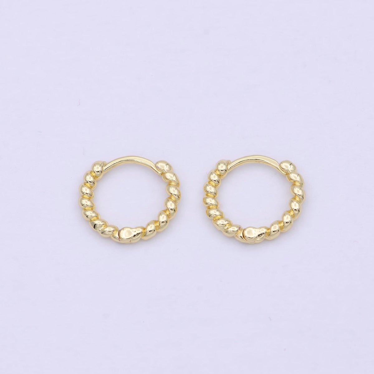 Tiny braided Hoop earrings - Twisted hoop earrings - Gold braided hoop earrings 14k Gold Fill earring P-254 - DLUXCA