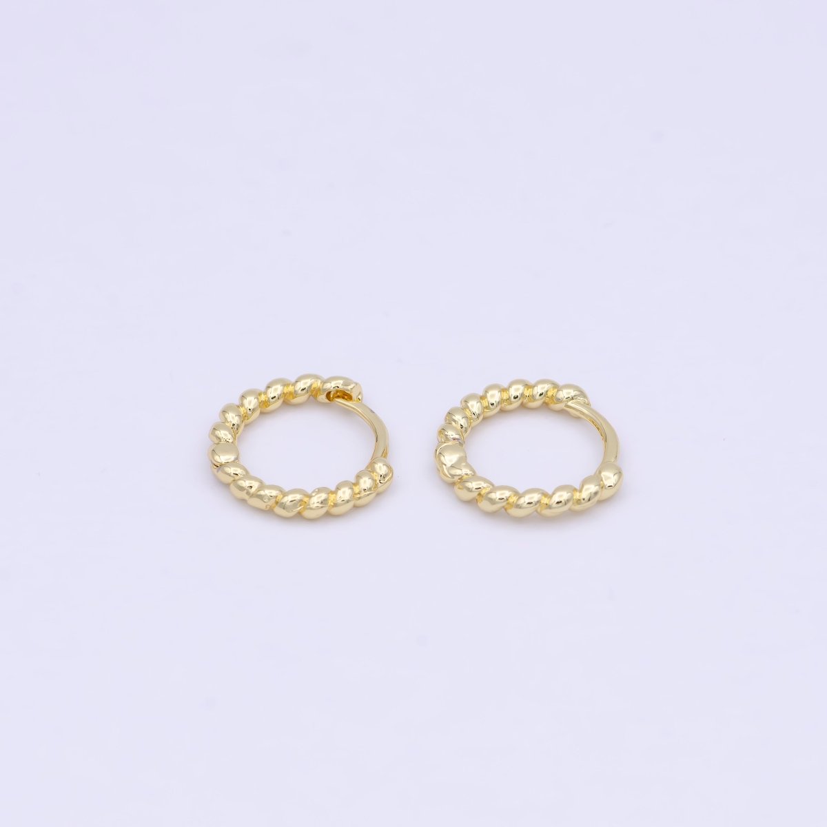 Tiny braided Hoop earrings - Twisted hoop earrings - Gold braided hoop earrings 14k Gold Fill earring P-254 - DLUXCA