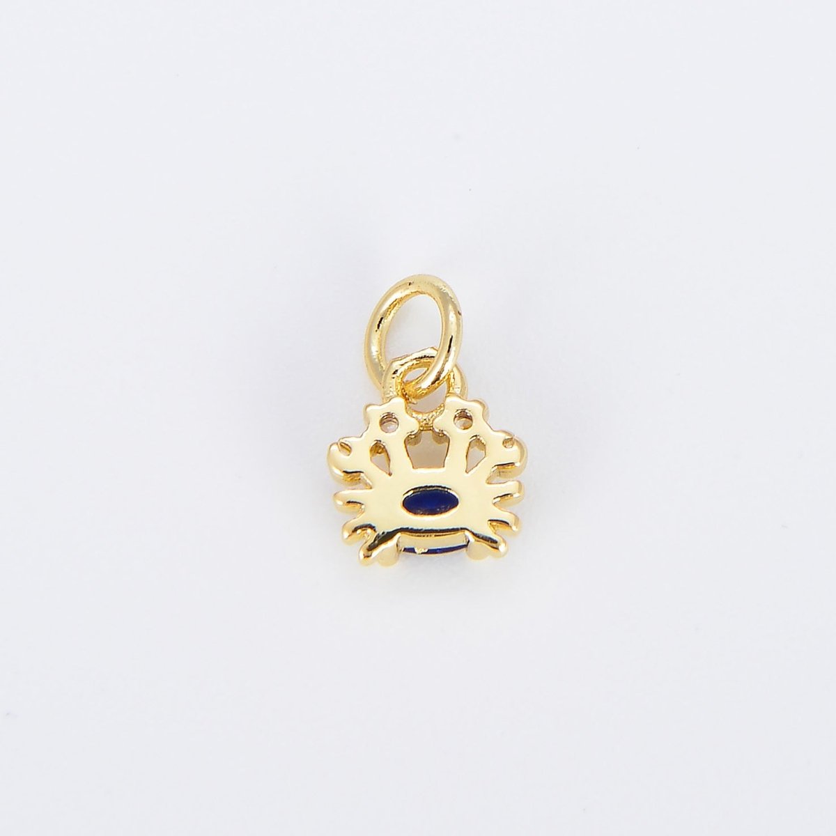 Tiny Crab Charm Dainty Crabby Pendant 14kt Gold Filled Charm Animal Charm Cubic Blue Under the sea Inspired E-875