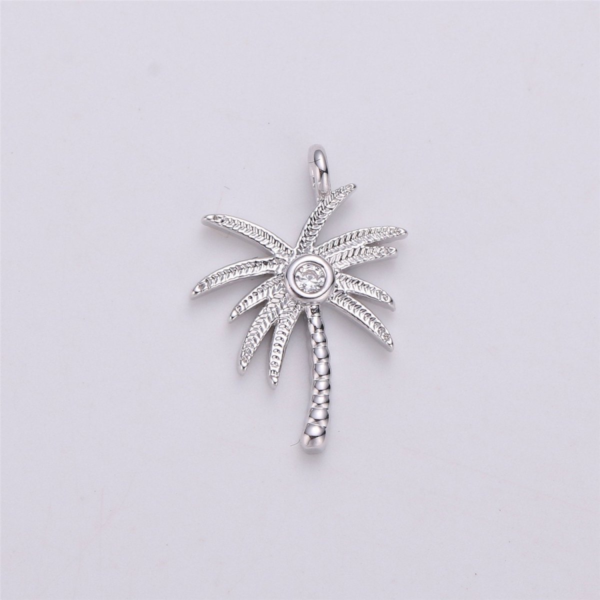 Tiny crystal Palm Tree in gold Filled Dainty palm tree Pendant Necklace Earring Bracelet Charm for Jewelry Making SupplyC-542
