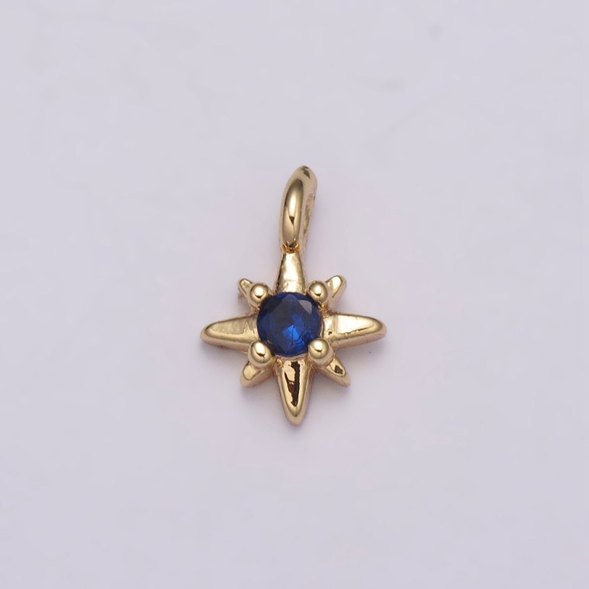 Tiny CZ 8 Point Star Cubic Zirconia Small Starburst North Star Pendant - 16K Gold Filled CZ Drop Charm Pendant, Celestial Jewelry, Pointed Star N-165 - N-169