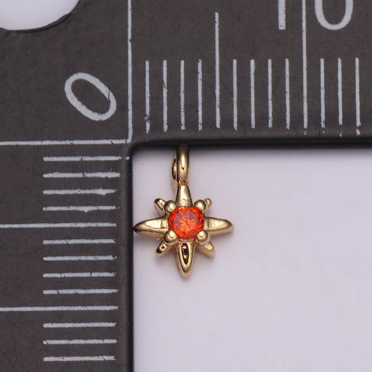 Tiny CZ 8 Point Star Cubic Zirconia Small Starburst North Star Pendant - 16K Gold Filled CZ Drop Charm Pendant, Celestial Jewelry, Pointed Star N-165 - N-169