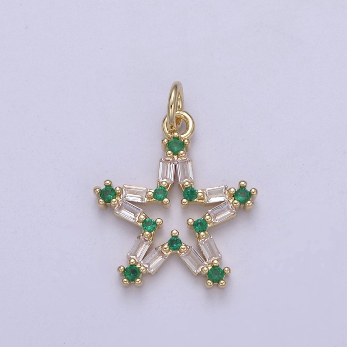 Tiny CZ Bright Stars Cubic Zirconia Small Starburst North Star Pendant - Gold Filled CZ Drop Charm Pendant, Celestial Jewelry, Pointed Stars N-421 - N-424