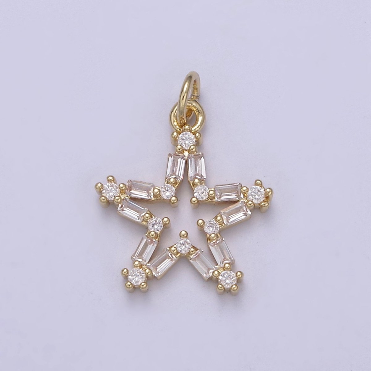 Tiny CZ Bright Stars Cubic Zirconia Small Starburst North Star Pendant - Gold Filled CZ Drop Charm Pendant, Celestial Jewelry, Pointed Stars N-421 - N-424