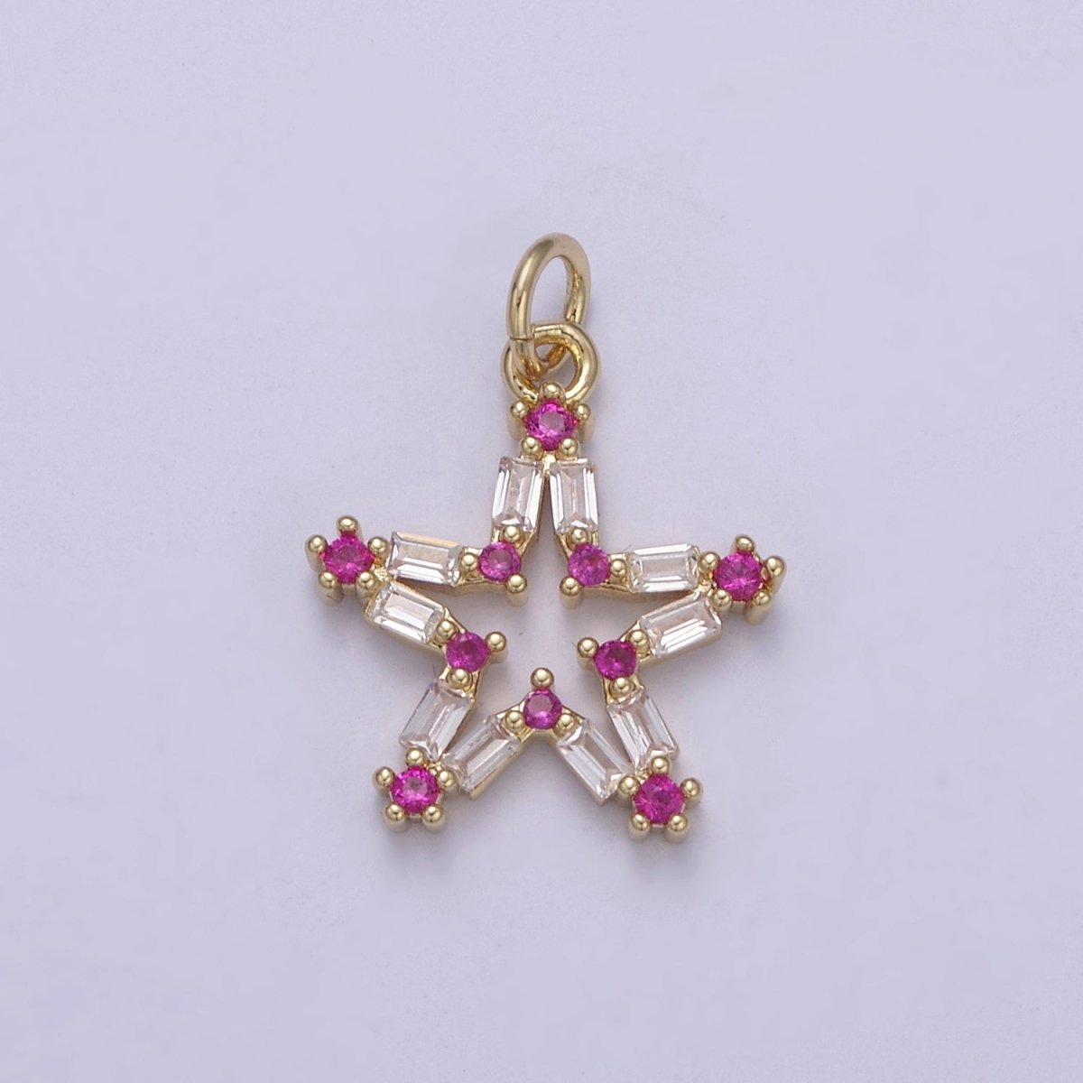 Tiny CZ Bright Stars Cubic Zirconia Small Starburst North Star Pendant - Gold Filled CZ Drop Charm Pendant, Celestial Jewelry, Pointed Stars N-421 - N-424
