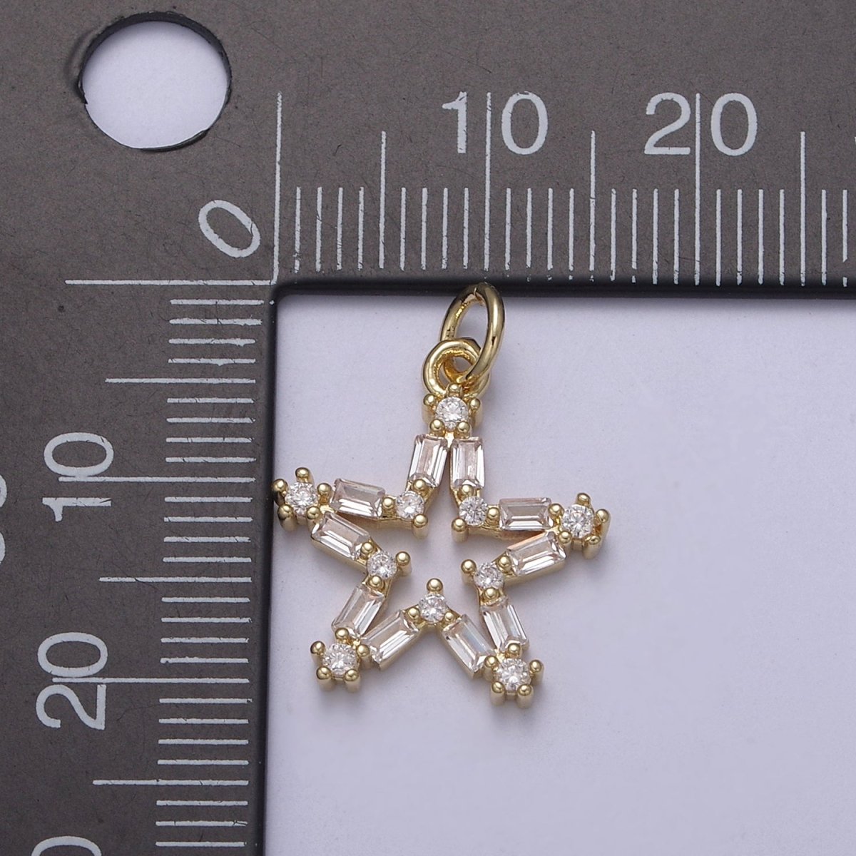 Tiny CZ Bright Stars Cubic Zirconia Small Starburst North Star Pendant - Gold Filled CZ Drop Charm Pendant, Celestial Jewelry, Pointed Stars N-421 - N-424