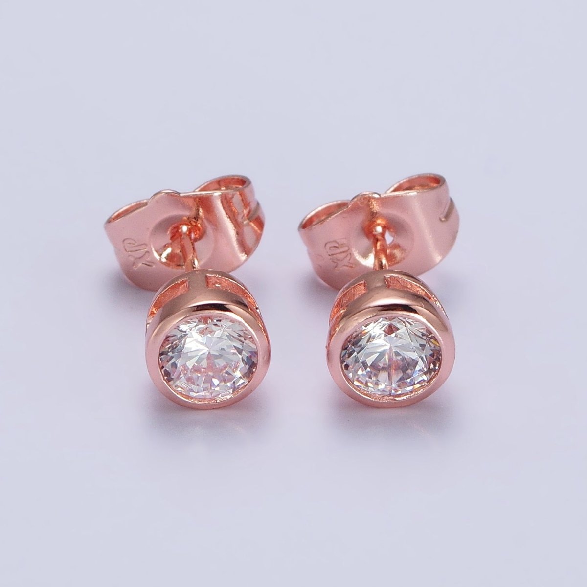 Tiny cz stud earrings - Dainty Minimalist earrings - Gold, Silver, Rose Gold stud earrings 4mm, 5mm, 6mm, 8mm 9mm 10mm | AB107 AB147 AB153