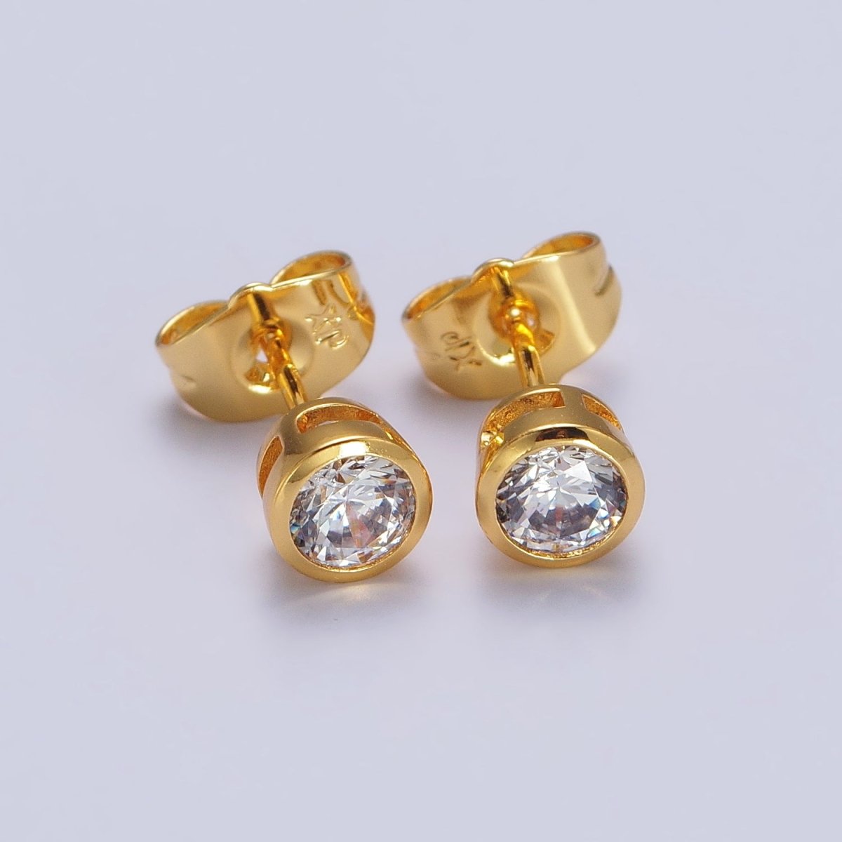 Tiny cz stud earrings - Dainty Minimalist earrings - Gold, Silver, Rose Gold stud earrings 4mm, 5mm, 6mm, 8mm 9mm 10mm | AB107 AB147 AB153