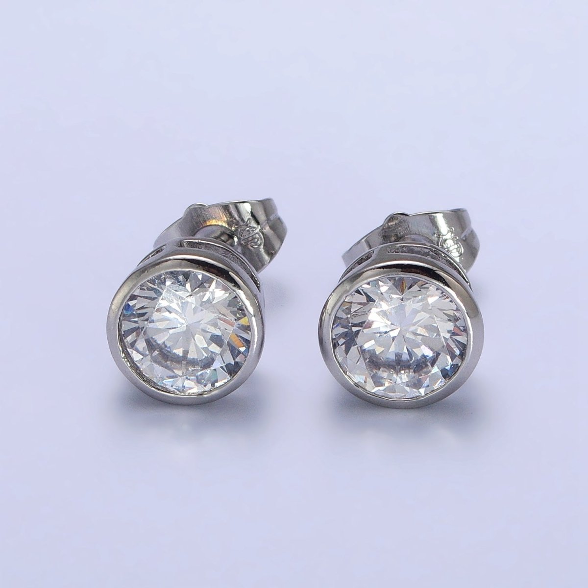 Tiny cz stud earrings - Dainty Minimalist earrings - Gold, Silver, Rose Gold stud earrings 4mm, 5mm, 6mm, 8mm 9mm 10mm | AB107 AB147 AB153