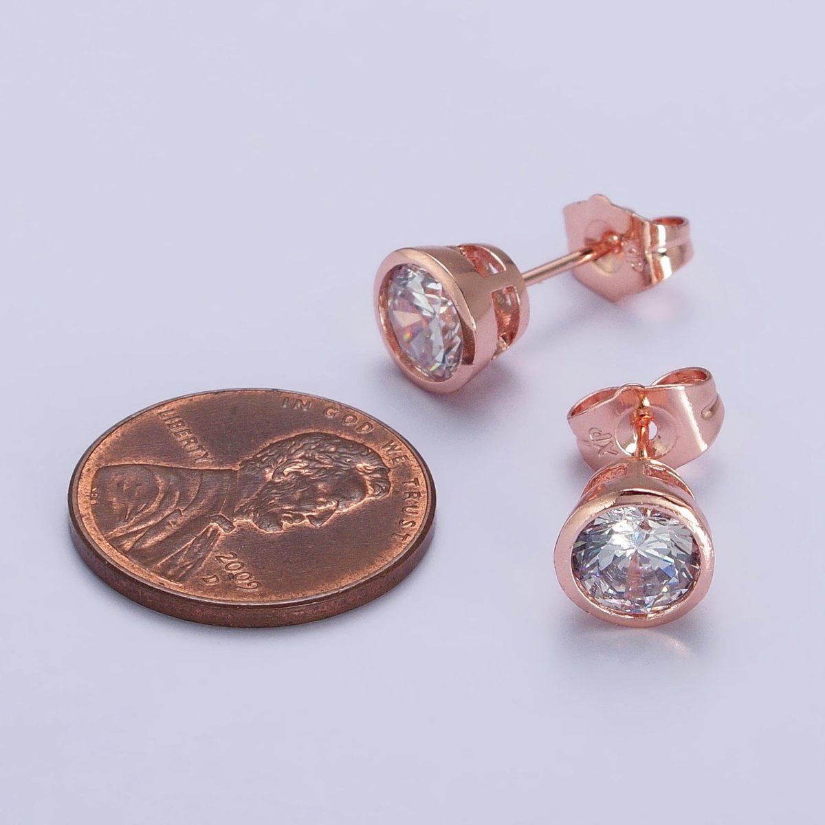 Tiny cz stud earrings - Dainty Minimalist earrings - Gold, Silver, Rose Gold stud earrings 4mm, 5mm, 6mm, 8mm 9mm 10mm | AB107 AB147 AB153