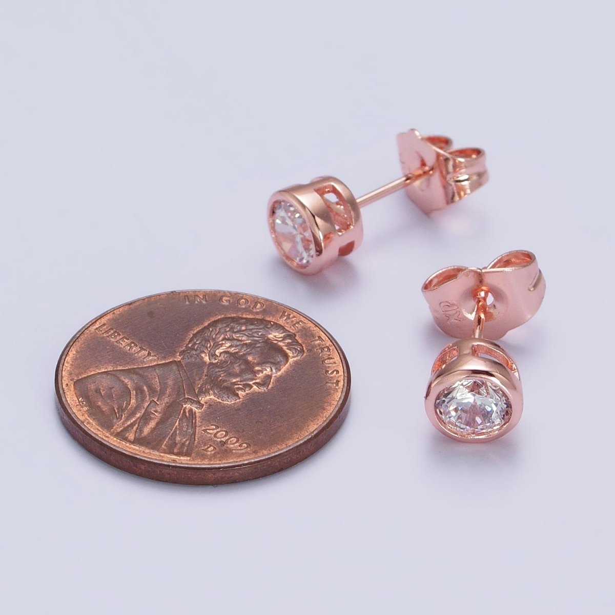 Tiny cz stud earrings - Dainty Minimalist earrings - Gold, Silver, Rose Gold stud earrings 4mm, 5mm, 6mm, 8mm 9mm 10mm | AB107 AB147 AB153