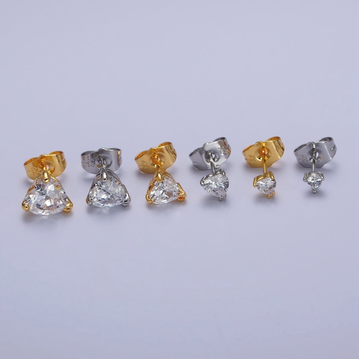 Tiny cz stud earrings - Dainty Minimalist earrings - Gold, Silver, Rose Gold stud earrings 4mm, 5mm, 6mm, 8mm 9mm 10mm | AB107 AB147 AB153