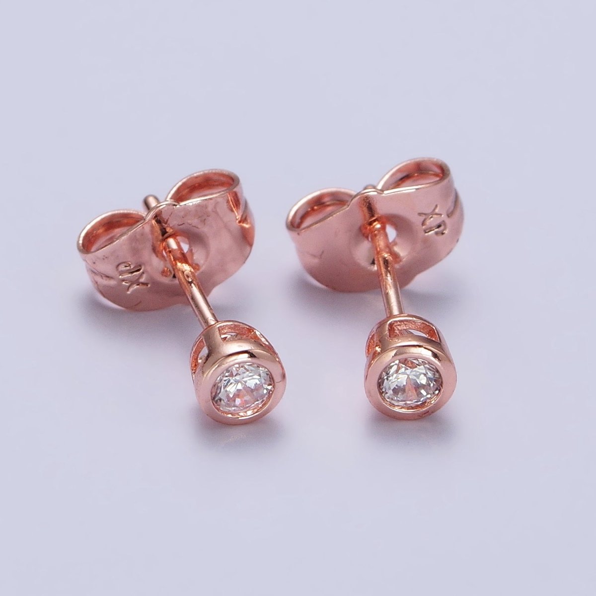 Tiny cz stud earrings - Dainty Minimalist earrings - Gold, Silver, Rose Gold stud earrings 4mm, 5mm, 6mm, 8mm 9mm 10mm | AB107 AB147 AB153
