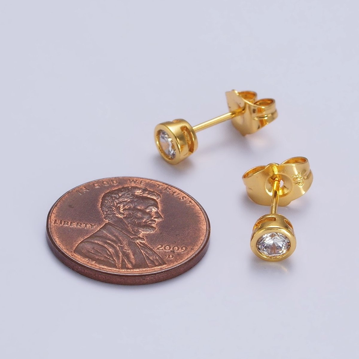 Tiny cz stud earrings - Dainty Minimalist earrings - Gold, Silver, Rose Gold stud earrings 4mm, 5mm, 6mm, 8mm 9mm 10mm | AB107 AB147 AB153