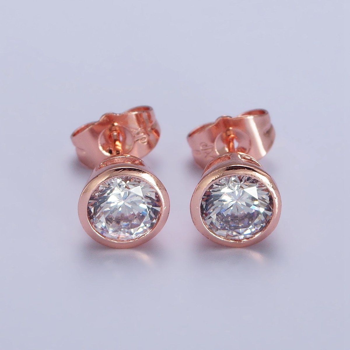 Tiny cz stud earrings - Dainty Minimalist earrings - Gold, Silver, Rose Gold stud earrings 4mm, 5mm, 6mm, 8mm 9mm 10mm | AB107 AB147 AB153