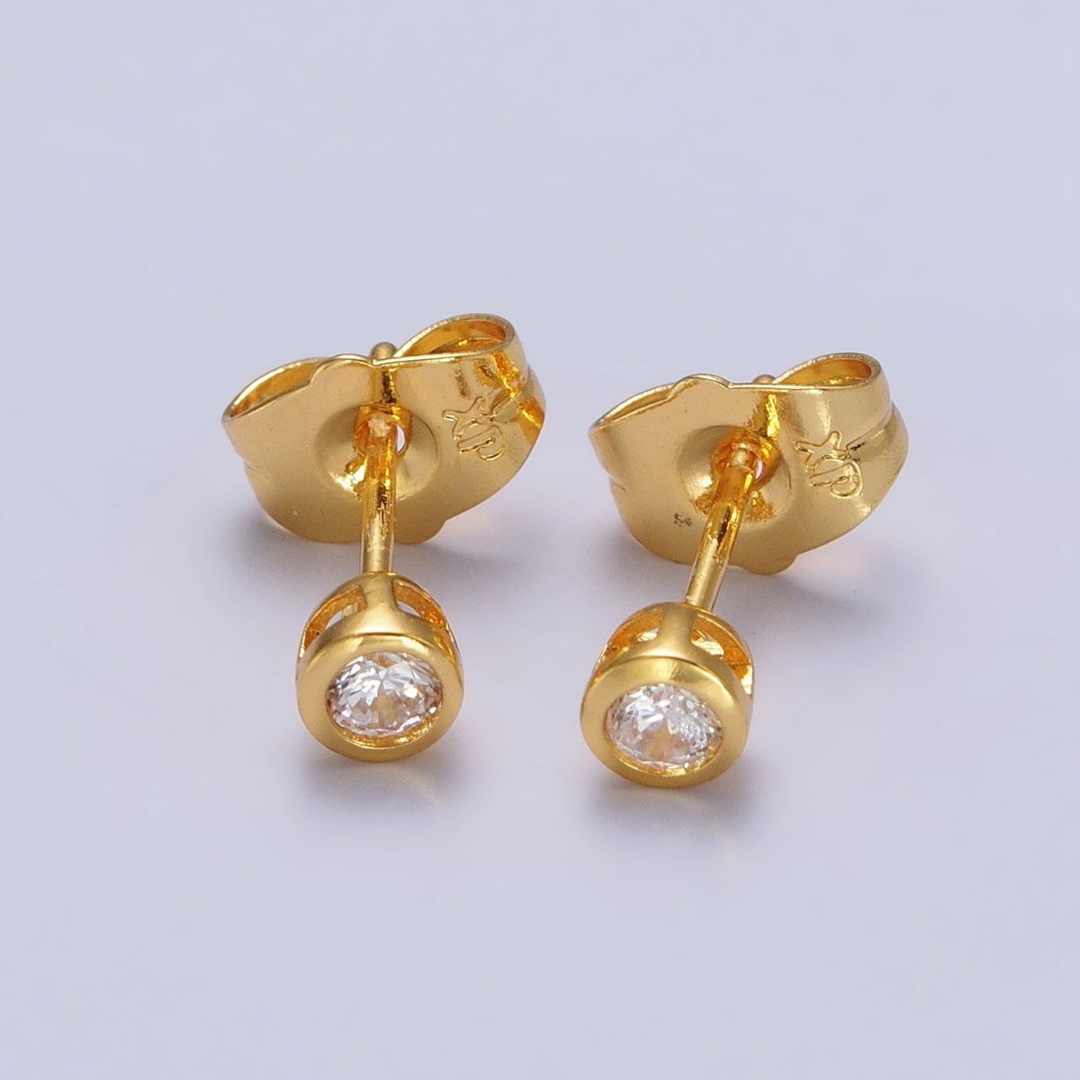 Tiny cz stud earrings - Dainty Minimalist earrings - Gold, Silver, Rose Gold stud earrings 4mm, 5mm, 6mm, 8mm 9mm 10mm | AB107 AB147 AB153