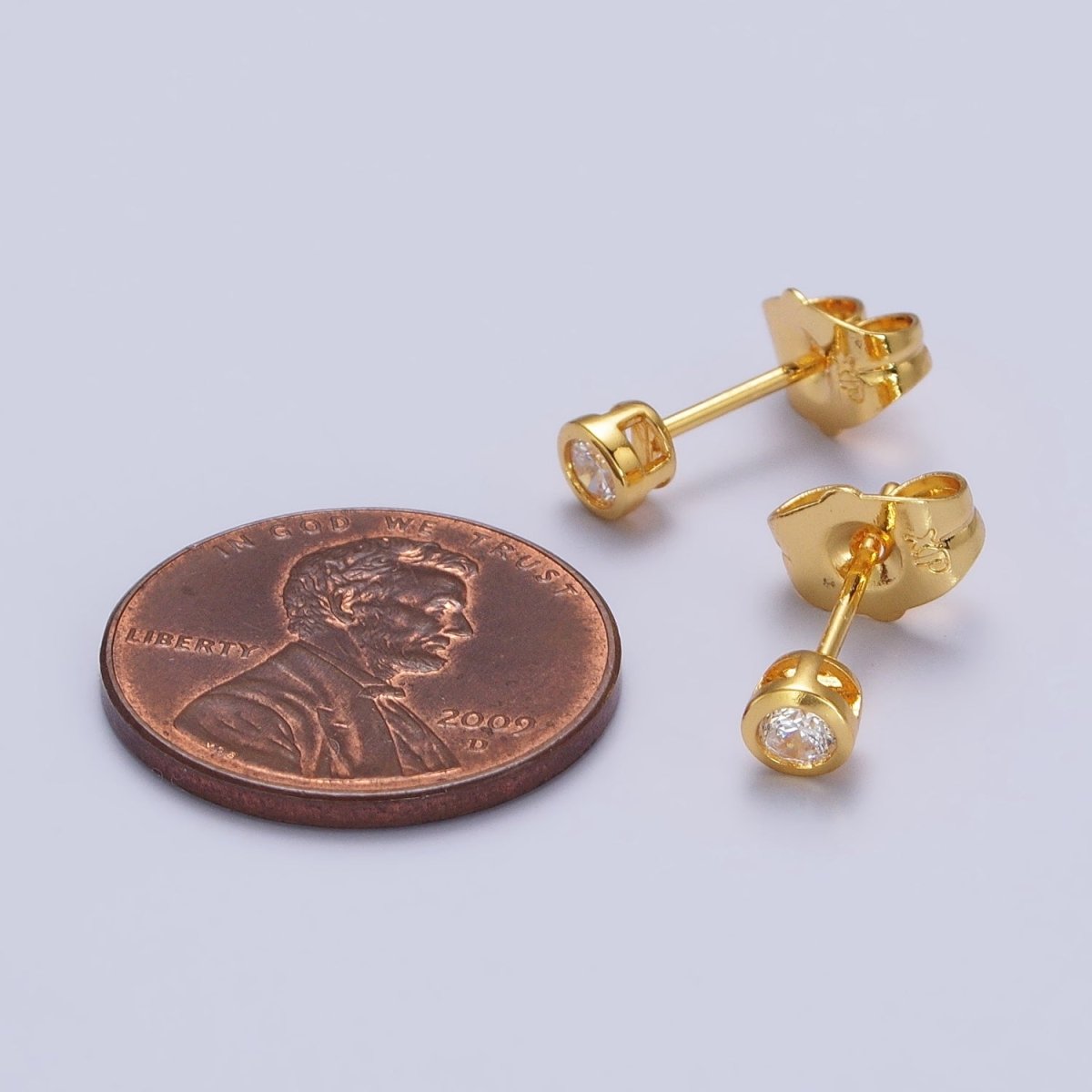 Tiny cz stud earrings - Dainty Minimalist earrings - Gold, Silver, Rose Gold stud earrings 4mm, 5mm, 6mm, 8mm 9mm 10mm | AB107 AB147 AB153
