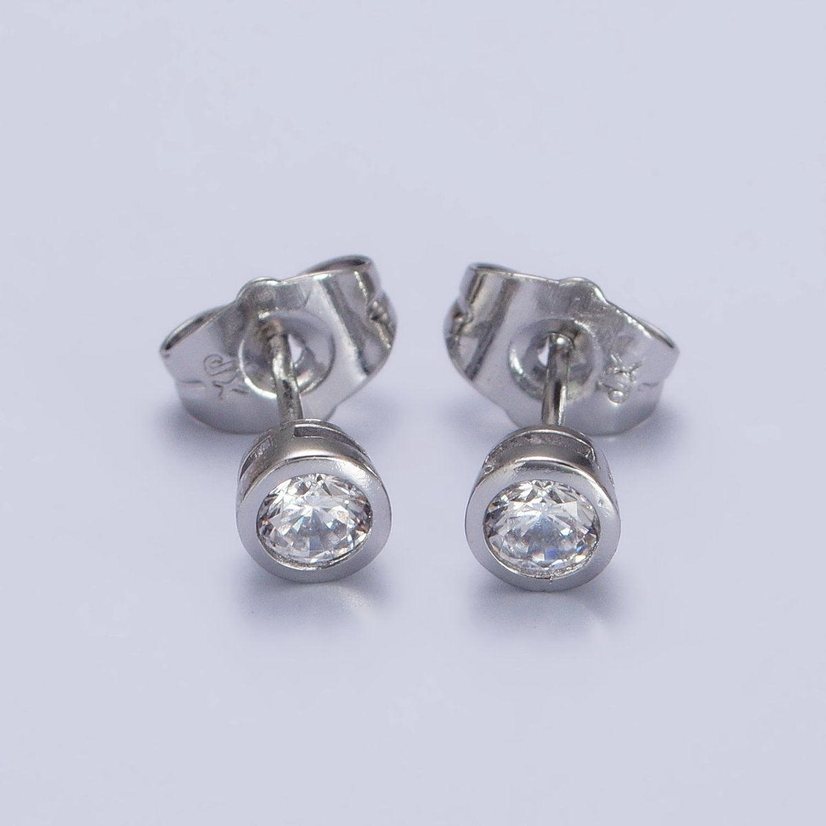 Tiny cz stud earrings - Dainty Minimalist earrings - Gold, Silver, Rose Gold stud earrings 4mm, 5mm, 6mm, 8mm 9mm 10mm | AB107 AB147 AB153