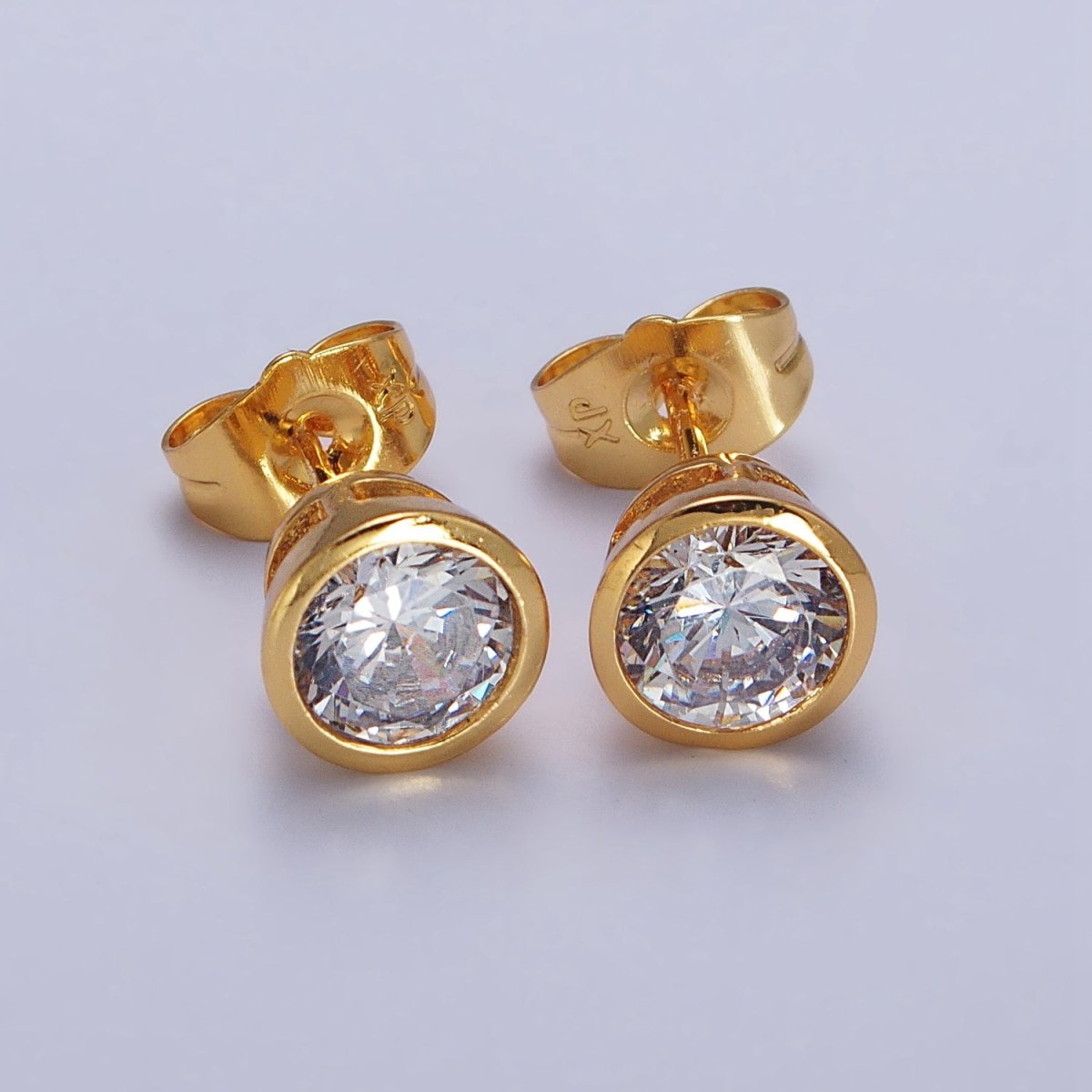 Tiny cz stud earrings - Dainty Minimalist earrings - Gold, Silver, Rose Gold stud earrings 4mm, 5mm, 6mm, 8mm 9mm 10mm | AB107 AB147 AB153