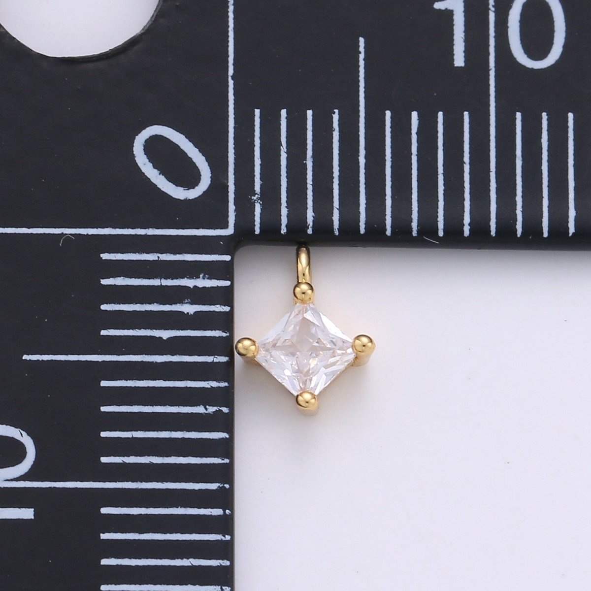 Tiny Diamond Shape Charm, Micro Pave CZ Charm, 18K Gold Filled Pendant Dainty Love Minimalist Necklace Charm for Jewelry Making | C-117 C-377