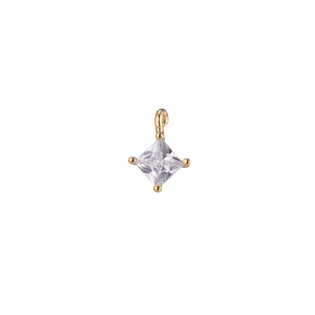 Tiny Diamond Shape Charm, Micro Pave CZ Charm, 18K Gold Filled Pendant Dainty Love Minimalist Necklace Charm for Jewelry Making | C-117 C-377